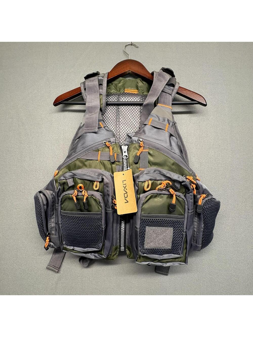 NEW Lixada Multi-Pocket Mesh Utility Fishing Vest Adjustable straps